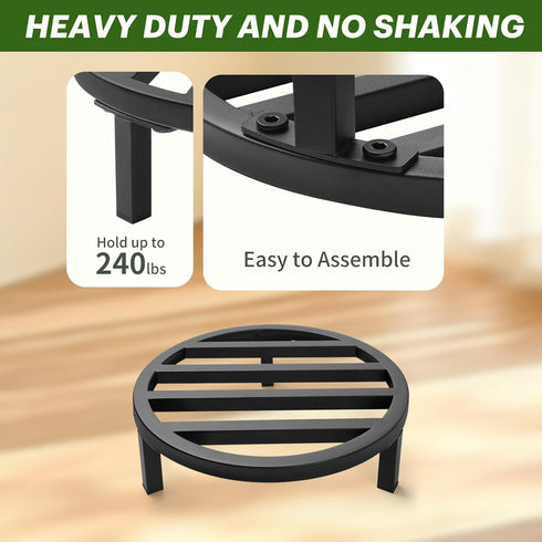 bozopion 3 Pack 10.23 Inch Outdoor,240 LBS 5-12 Inch Metal Plant Stands Capacity,Single Plant Stand Indoor