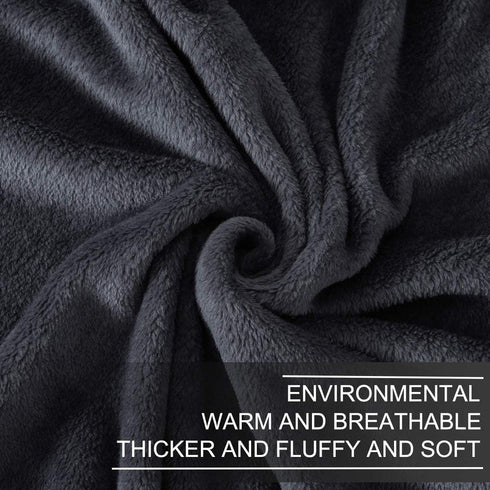 Fleece Blanket Queen Size for All Season 350GSM - Premium Lightweight Anti-Static Throw for Queen/Full Size Bed, Dark