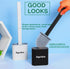 Toilet Brush with Holder, Silicone Toilet Brush and Cleaning Brush Set for Household Bathroom (Black)
