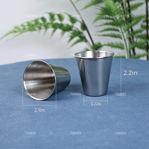 AUEAR 6 Pack 2.3 Oz Stainless Steel Shot Glass, Espresso Cups for Bar Home Restaurant
