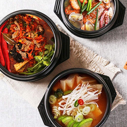 Korean Cooking Stone Bowl by Whitenesser, Sizzling Hot Pot for Bibimbap and Soup, Small, No Lid