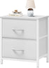 Sweetcrispy Nightstand with 2 Storage Drawers, 20" Height Small Bed Side Furniture