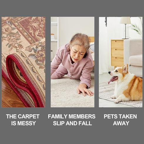 24 PCS Rug Tape, Non Slip Rug Grippers, Hold Carpet in Place on Hardwood Floors and Tiles