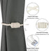 BEL AVENIR Magnetic Cotton Curtain Tiebacks, Decorative Drapery Holdbacks with Exquisite Knot, 6 Pack