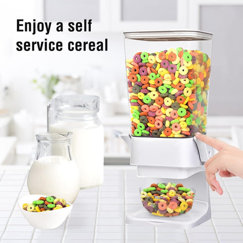 Double Cereal Dispenser - Large Countertop Storage Containers for Pantry Dry Food, 2PC