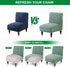 Armless Armless Bedroom(Green,1PC) Accent Chair Cover Stretch Jacquard Accent Chair Covers Without Arms Washable