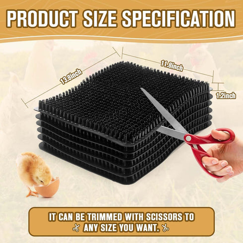 GDHSWJ 6 Pack 12"x13" Chicken Nesting Pads, Washable Nesting Pads for Chicken Coop, Nesting Box Pads, Chicken Bedding