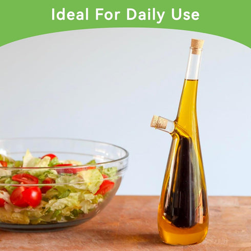 Counter 2 1 (15 10 Lily's Home Glass Olive Oil and Vinegar Dispenser Bottle, for Kitchen Cooking Salad, Dressing