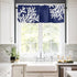 Navy Blue Coral Farmhouse Short Window Curtain Valances, Coastal Summer Beach Nautical Seaside Rod Pocket Kitchen Valances for Living Room Bedroom Bathroom Cafe, 1 Panel - 42" x 12"