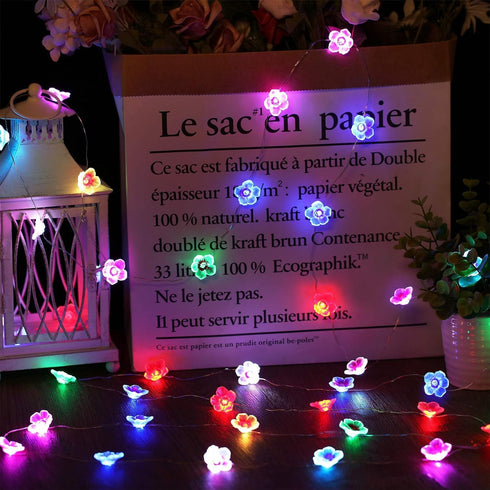 16 13 40 Day(1 Mudder Colors Cherry Blossom Decor Flower String Lights, Fairy Pink Light String with Timer ft LEDs USB