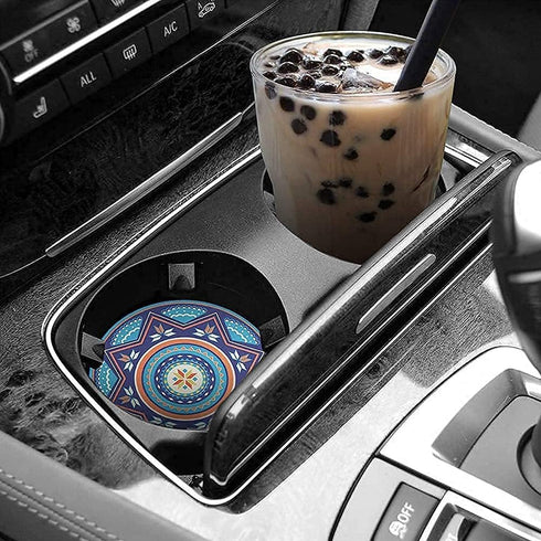 Car Coasters for Drinks, 10 Pack Absorbent Ceramic Coasters with Finger Notch for Easy Removal, Cute Car Accessories.
