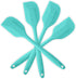 Silicone Spatula Set, 4-piece, Heat-Resistant Non-stick Rubber with Stainless Steel Core, Light Blue