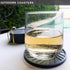 Angardy Homeware Set 6 Silicone Coasters for Drinks of & Gold Holder with Smart and Modern Groove Patterns - protecs