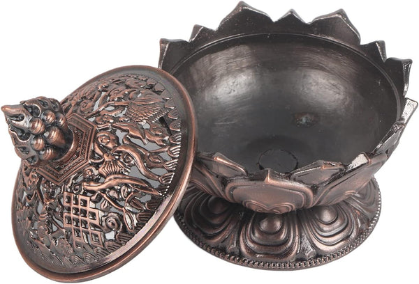 Vintage Incense Holder, Elegant Decoration for Home, Red Bronze