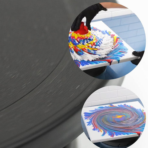 LAMXD 11” Rotate Turntable Sculpting Wheel, Black Painting Turn Table Stand for Paint Spraying & Pouring