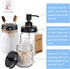 Mason Jar Bathroom Accessories Lids Set (4pcs) - Soap Dispenser, Toothbrush Holder, Apothecary Jars Lids - Black