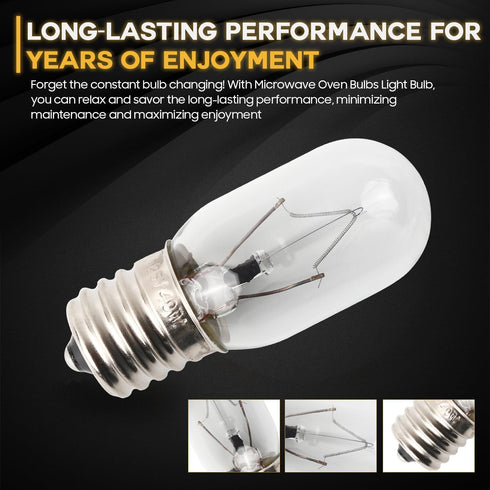 Seentech Microwave Oven Bulbs - Model 8206232A, 125V 40W E17 Base for Under Hood and Lava Lamps
