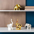 Home Decor Elephant Statues - 1 Pair of Small Decorative Accents for Living Room and Bedroom, Gold and White