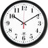 Black Quartz Contract Clock, 13.75" Overall Diameter, Black Case, 1 AA (Sold Separately)