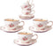 Jusalpha 7 Oz Porcelain Tea Sets Flower Series Tea Cup and Saucer