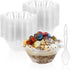 TOFLEN 8 oz Dessert Cups with Spoons, 100 Pack Clear Plastic Small Serving Bowls for Parties
