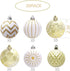 30PCS Christmas Balls Ornaments - 60MM Gold & White Painted Shatterproof Hanging Decorations for Tree