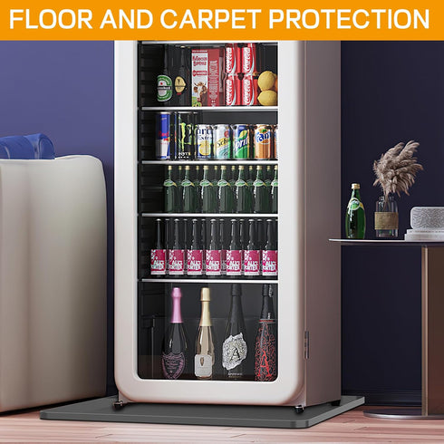 Mini Fridge Silicone Mat - 24''x24''x0.5'' Grey Under Mat for Fridge & Freezer, Prevents Appliance Leaks