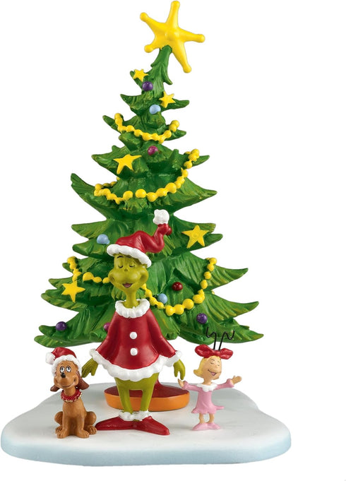 Department 56 Grinch Village Accessories - Welcome Christmas Day Grinch Figurine, 5.625 Inch, Multicolor