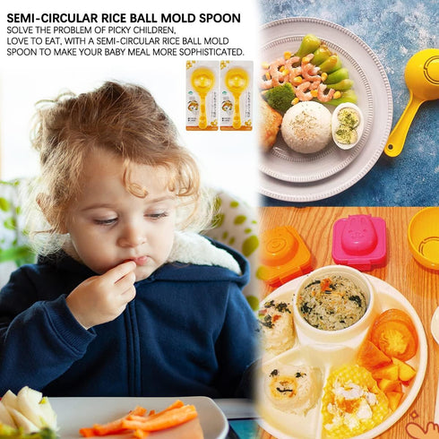 DOERDO 2PCS Plastic Rice Paddle Food Service Spoon, Semicircular Spoon for Rice and Sushi Making