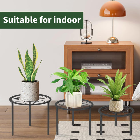 5-piece set (5, of metal plant potted flower racks, heavy-duty flower pot plant racks of different sizes, iron flower