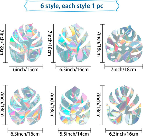 GORGECRAFT 6x7 Inch Leaf Window Clings Static Rainbow Window Stickers Anti-Collision Glass Decals Sun Catcher Decorations Non Adhesive Prismatic Vinyl for St. Patrick's Day Decor Prevent Stop Birds by GORGECRAFT