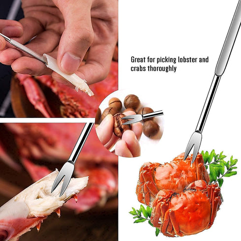 ShengTu 3+10 Pack Crab Leg Crackers and Tools - Premium No Rust Lobster Crackers & Seafood Forks,Nut Crackers Crab Leg