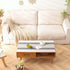 20" 60" Waterproof Coffee Table Cover, Rectangle Cotton Linen Coffee Table Cloth With Pockets And Tassel For Living