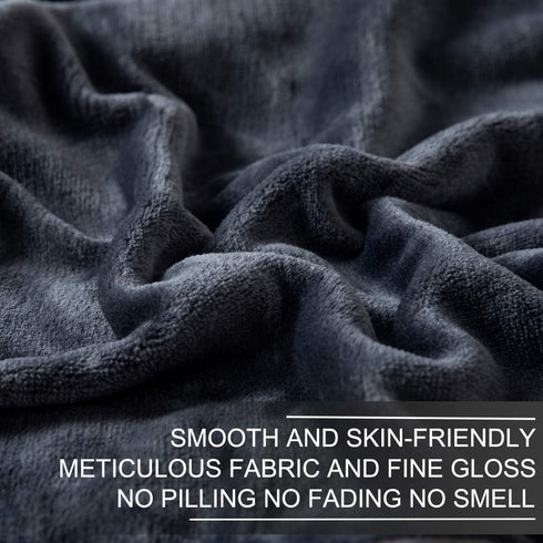 Fleece Blanket Queen Size for All Season 350GSM - Premium Lightweight Anti-Static Throw for Queen/Full Size Bed, Dark