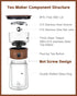 ZENS Modern Glass Infuser Teapot, One Touch Tea Maker for Loose Leaf Tea with Insulated Mug and Portable Case.