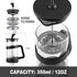 Sivaphe Small French Press, 12oz Lightweight Durable High Borosilicate Carafe, Single Serve Coffee Press
