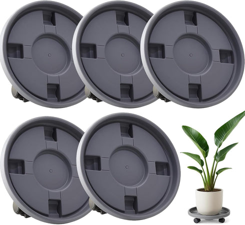 Tulpeed Rolling Plant Stand with Wheels 5 Pack 12 Inch Plant Caddy with