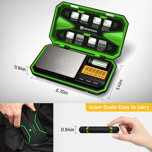 Digital Pocket Scale, 200g/0.01g Jewelry Scale with 50g Cal Weights for Powder and Coins (Battery Included)