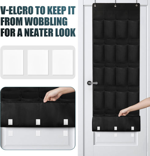 HARBULE 24 Closets, Large Pockets Upgraded Over the Door Shoe Organizer, Enhanced Hanging Solution Holder Shoe Cabinets