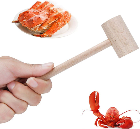 12 Pack Hammers Wooden Crab Mallets Natural Hardwood Crab Lobster Seafood Crackers