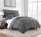 Chezmoi Collection 3-Piece All Season Queen Comforter Set Gray, Soft Quilted Down