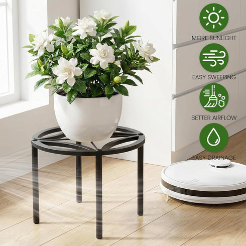 10.2" 4 TOSKING Heavy Duty Metal Plant Stand for Indoor Outdoor, Rustproof Wrought Iron Potted Plant Holder