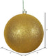 Vickerman 6" Antique Gold Glitter Ball Ornament, 4 per Bag