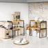 Kitchen Cabinet Organizer Shelves, Set of 4 Expandable Counter Shelf Rack for Plates, Dishes, and Mugs (Bamboo, Black)
