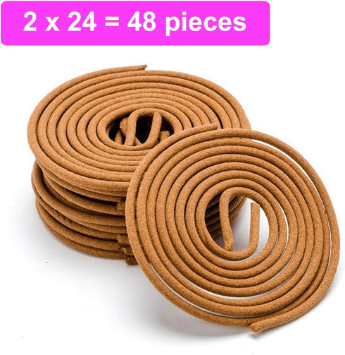 Sandalwood Coils Incense Natural 48 Pieces for Indoor Aroma Home Decor