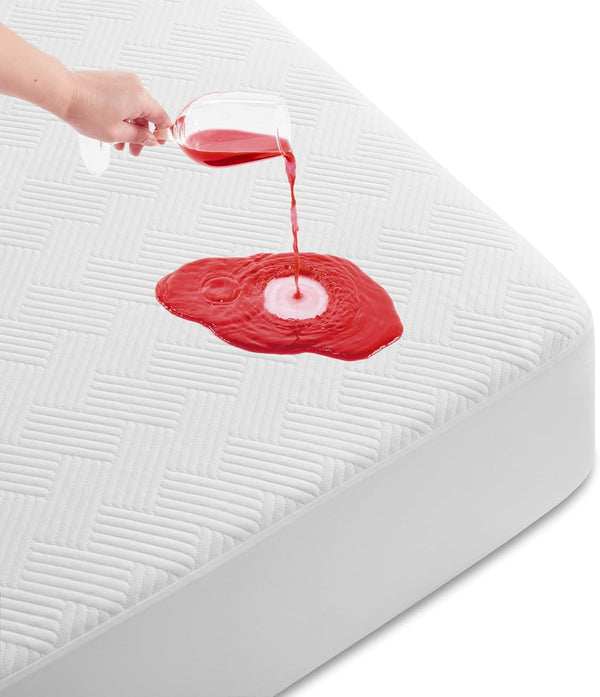 Cozymaker Queen Size 100% Waterproof Mattress Protector, Mattress Pad Cover Fitted 8"-21"