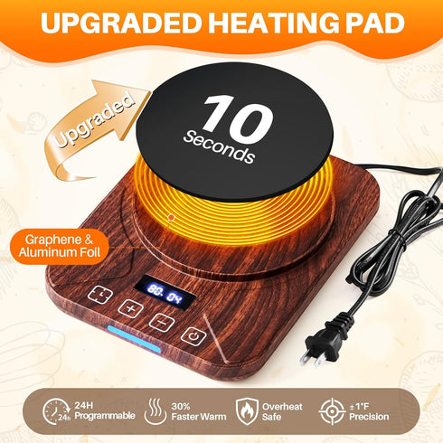 RVV 24H 1F 40 oz, Sourdough Starter Warmer, Digital Temperature Control Heating Mat for Home Baking with Timer