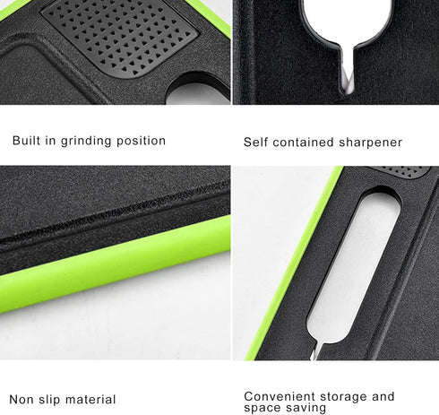 Multifunctional Doublesided Cutting Board, Non-Slip Aluminum Alloy with Kitchen Knife Sharpener