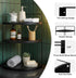 ReeyderArt Counter Countertop 3-Tier Corner Bathroom Organizer Black, Corner Shelf Wood Vanity Tray Easy Assembly Space