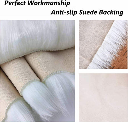 12 Small Faux Fur Sheepskin Cushion, Soft Plush Area Rug for White Photo Background, Jewelry, Nail Art, Decor (Square)